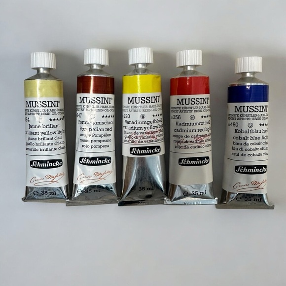 Schmincke Mussini Oil Paint Set of 5 High Quality Oil Paint Brand New - Picture 1 of 6